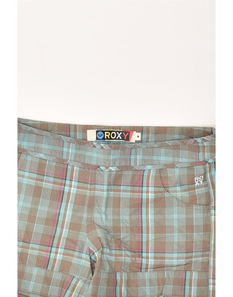 ROXY Womens Hot Pants UK 14 Medium W30  Grey Check Cotton | Vintage Roxy | Thrift | Second-Hand Roxy | Used Clothing | Messina Hembry 