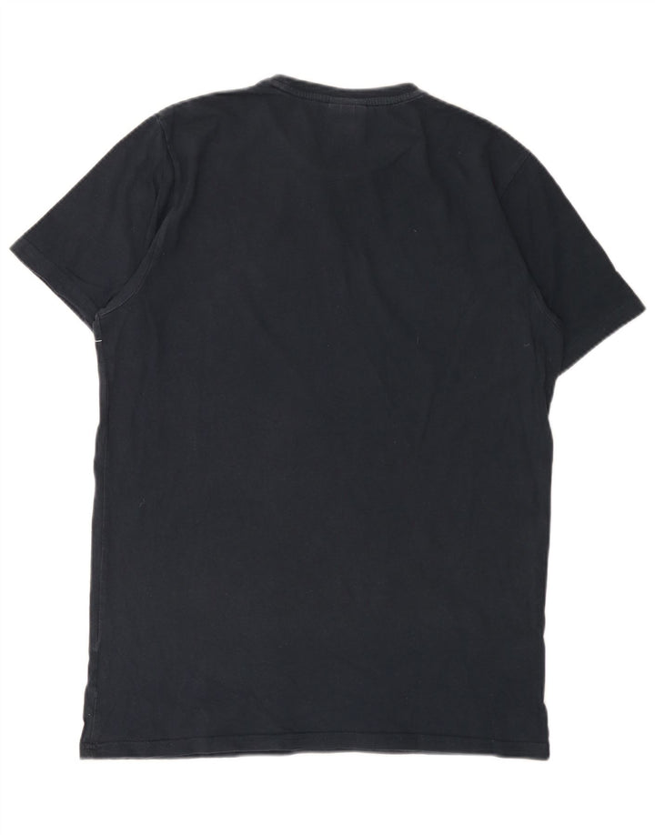 ELLESSE Mens Graphic T-Shirt Top Medium Navy Blue Striped