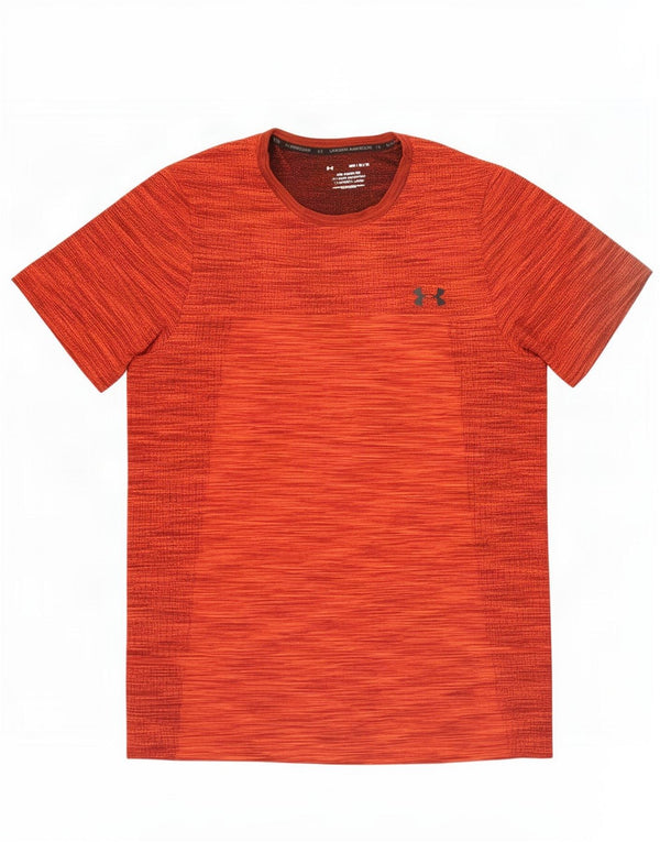 Under Armour Mens T-Shirt Top Medium Orange Flecked
