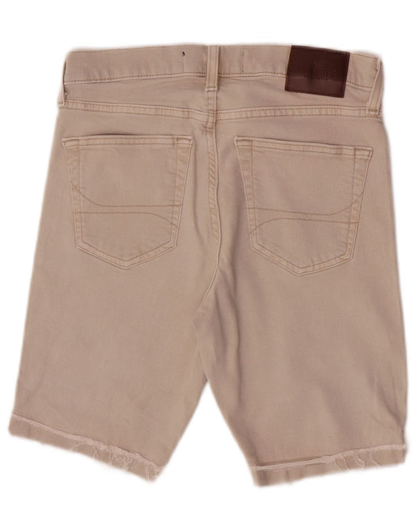 Hollister Mens Skinny Denim Shorts W30 Medium Beige Cotton