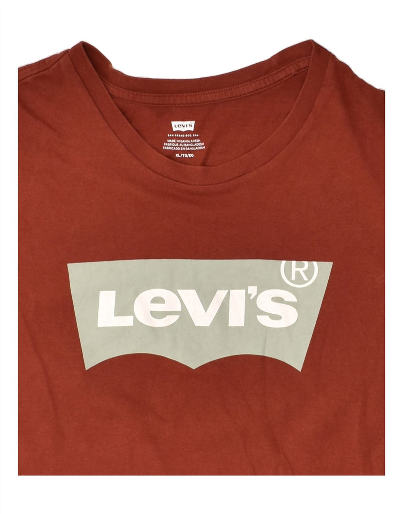 LEVI'S Mens Graphic T-Shirt Top XL Burgundy Cotton | Vintage Levi's | Thrift | Second-Hand Levi's | Used Clothing | Messina Hembry 