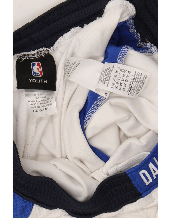NBA Boys Dallas Mavericks Sport Shorts 14-15 Years Large White Colourblock