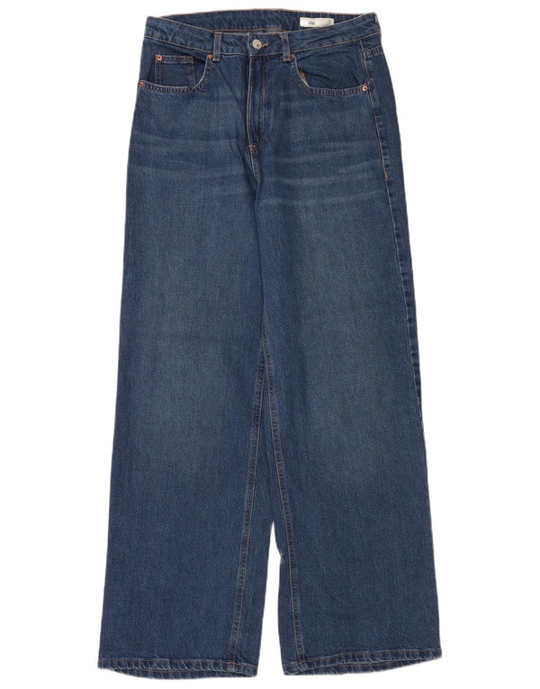 Marks & Spencer Mens Wide Leg Jeans UK 12 Medium W32 L32 Blue Cotton