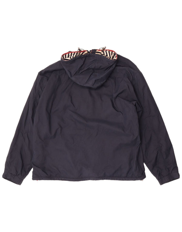 Joules Womens Hooded Oversized Anorak Jacket UK 16 Large Navy Blue