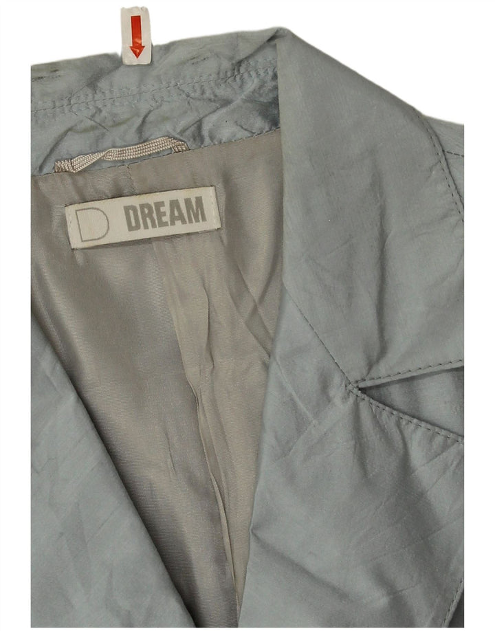 Dream Womens 2 Button Blazer Jacket UK 14 Large Blue Silk