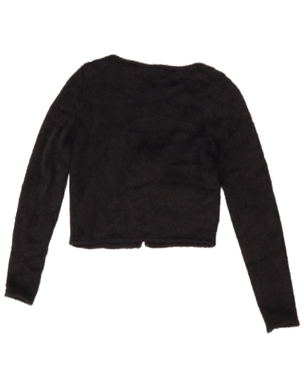 Topshop Womens Crop Cardigan Top UK 6 XS Black Polyester