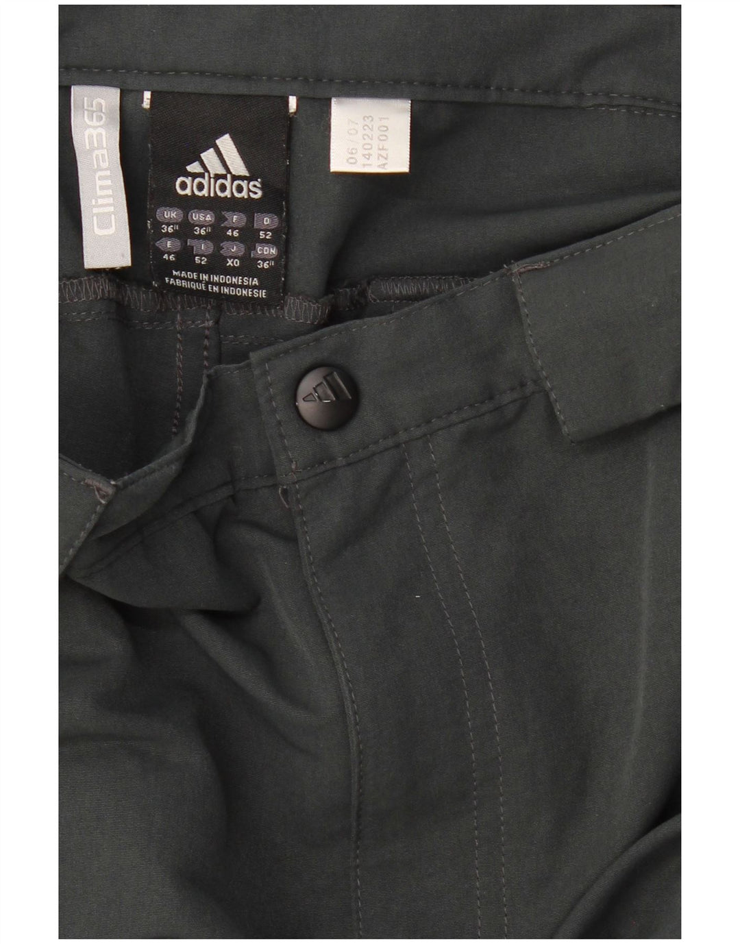 ADIDAS Mens Clima 365 Straight Windbreaker Trousers W36 L34 Grey
