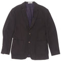 Zara Mens 2 Button Blazer Jacket EU 52 Large Navy Blue Polyester