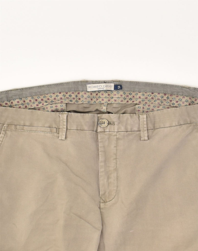 ROMEO GIGLI Mens Slim Chino Trousers W38 L33 Beige Cotton | Vintage Romeo Gigli | Thrift | Second-Hand Romeo Gigli | Used Clothing | Messina Hembry 