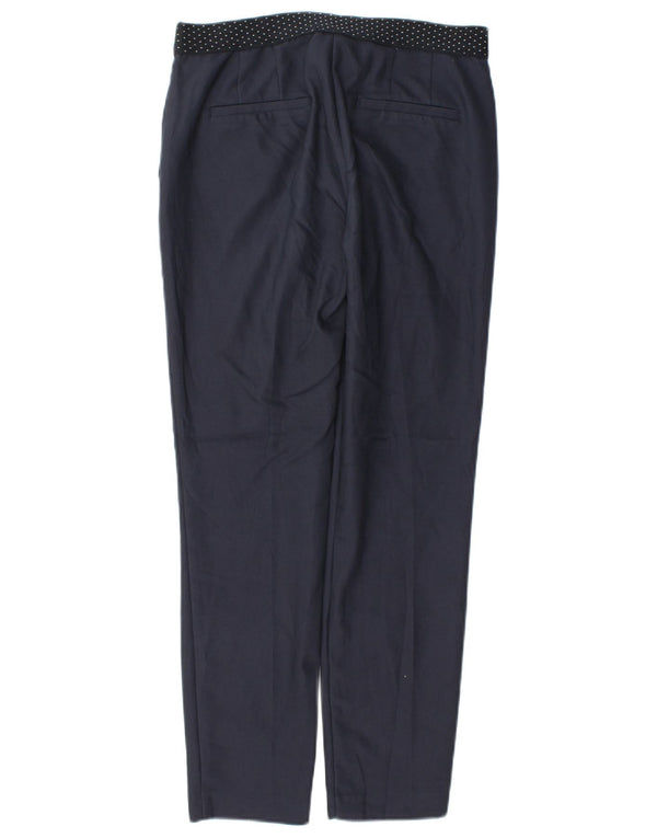 Zara Womens Slim Chino Trousers Small W26 L27 Navy Blue Polyester