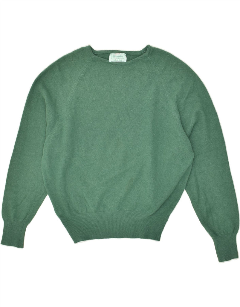 BENETTON Womens Boat Neck Jumper Sweater IT 52 2XL Green Wool | Vintage Benetton | Thrift | Second-Hand Benetton | Used Clothing | Messina Hembry 