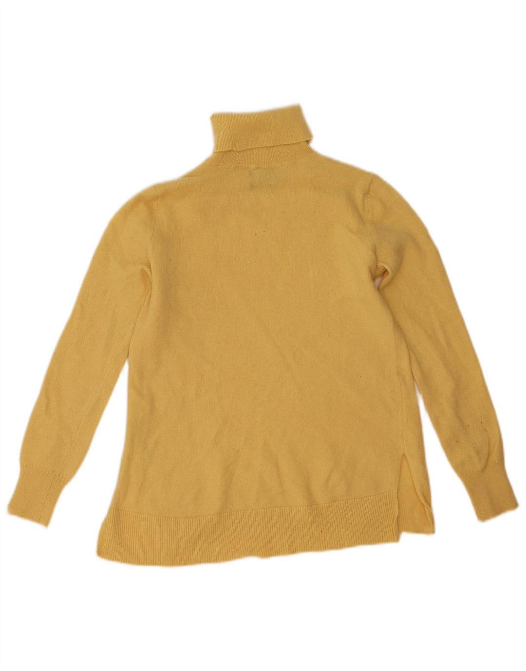 Massimo Dutti Womens Roll Neck Jumper Sweater UK 6 XS Yellow Wool