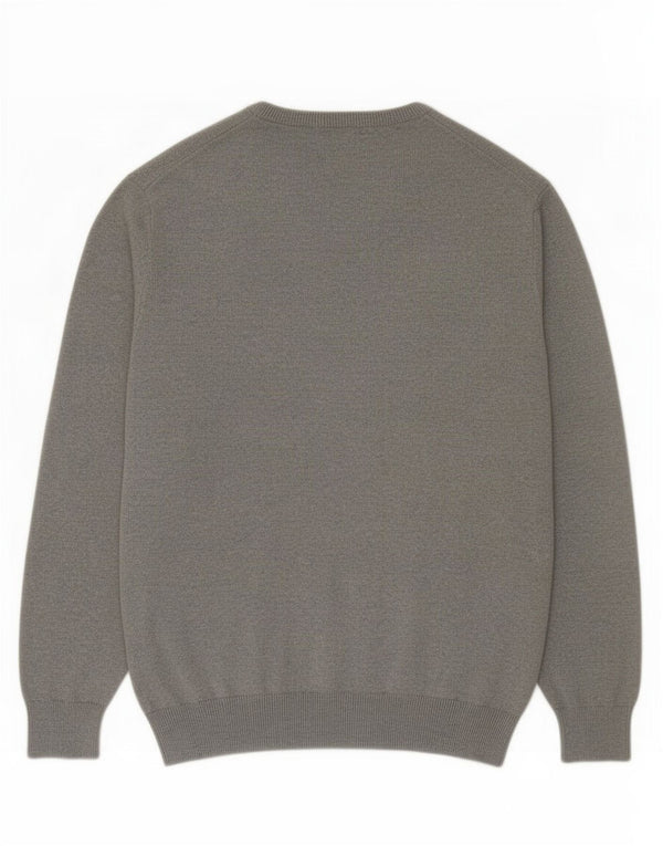 J. Crew Mens V-Neck Jumper Sweater 2XL Grey Cotton