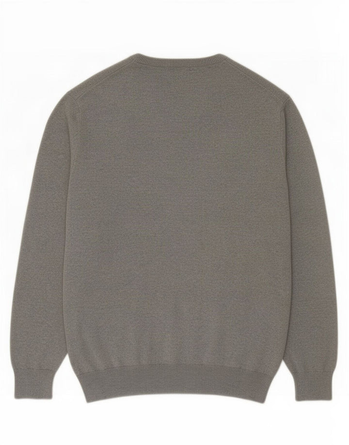 J. Crew Mens V-Neck Jumper Sweater 2XL Grey Cotton