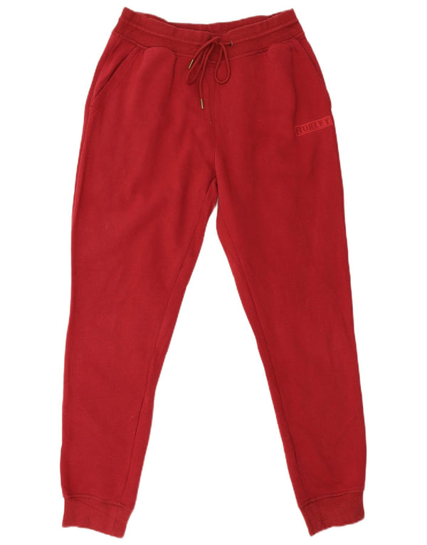 Hurley Womens Tracksuit Trousers Joggers UK 12 Medium Red Cotton