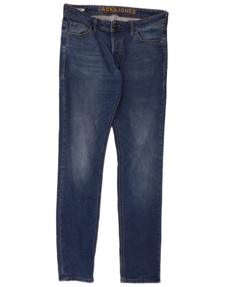 Jack & Jones Womens GLENN Slim Jeans W34 L34 Blue Cotton
