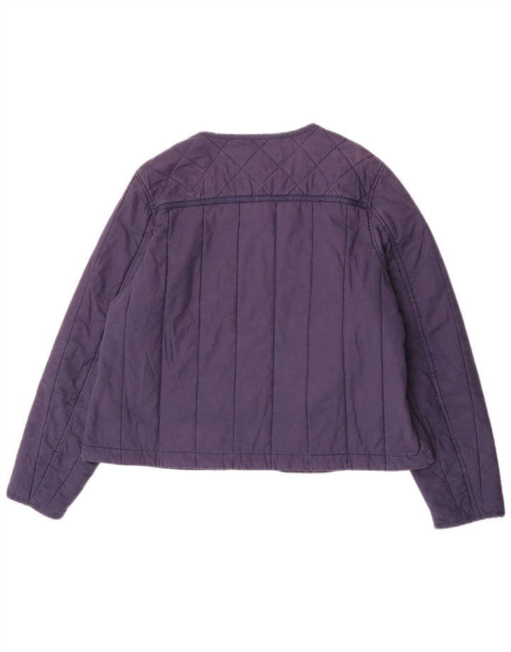 Fat Face Womens Quilted Jacket UK 18 XL Navy Blue Cotton