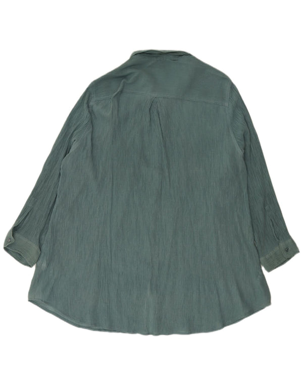 Marks & Spencer Womens Autograph Shirt UK 26 5XL Green Viscose