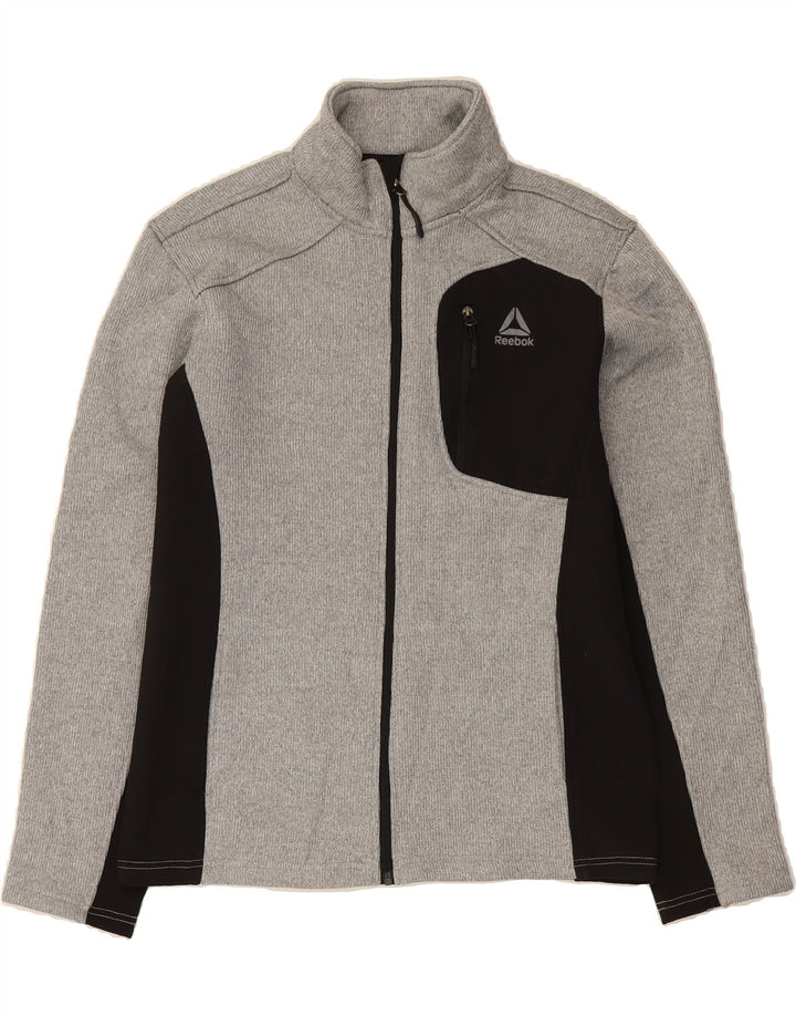REEBOK Mens Tracksuit Top Jacket Medium Grey Colourblock Polyester Vintage Reebok and Second-Hand Reebok from Messina Hembry 