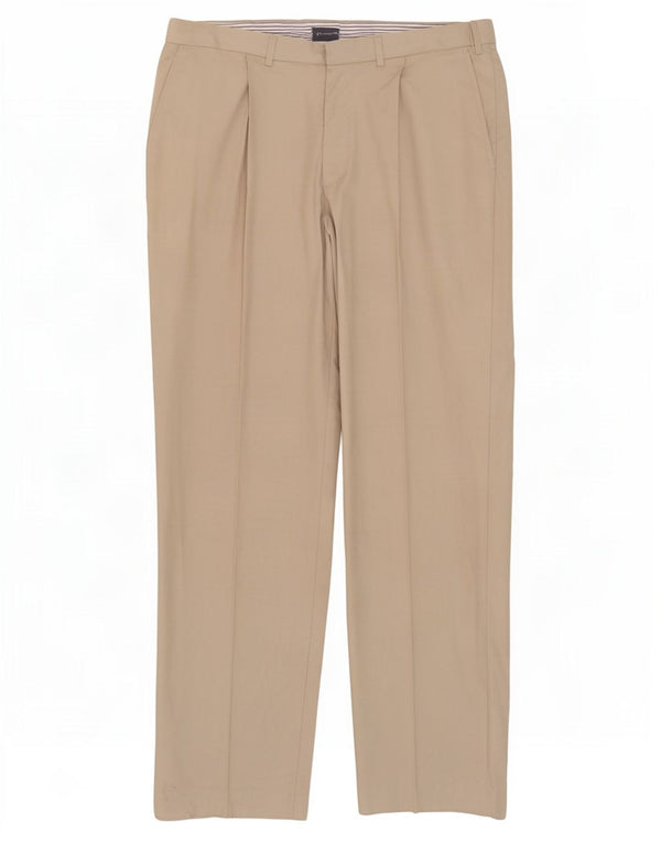Marks & Spencer Mens Pegged Chino Trousers W36 L33 Beige Cotton