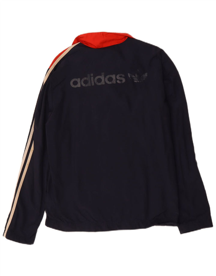 Adidas Mens Graphic Tracksuit Top Jacket Small Navy Blue Colourblock