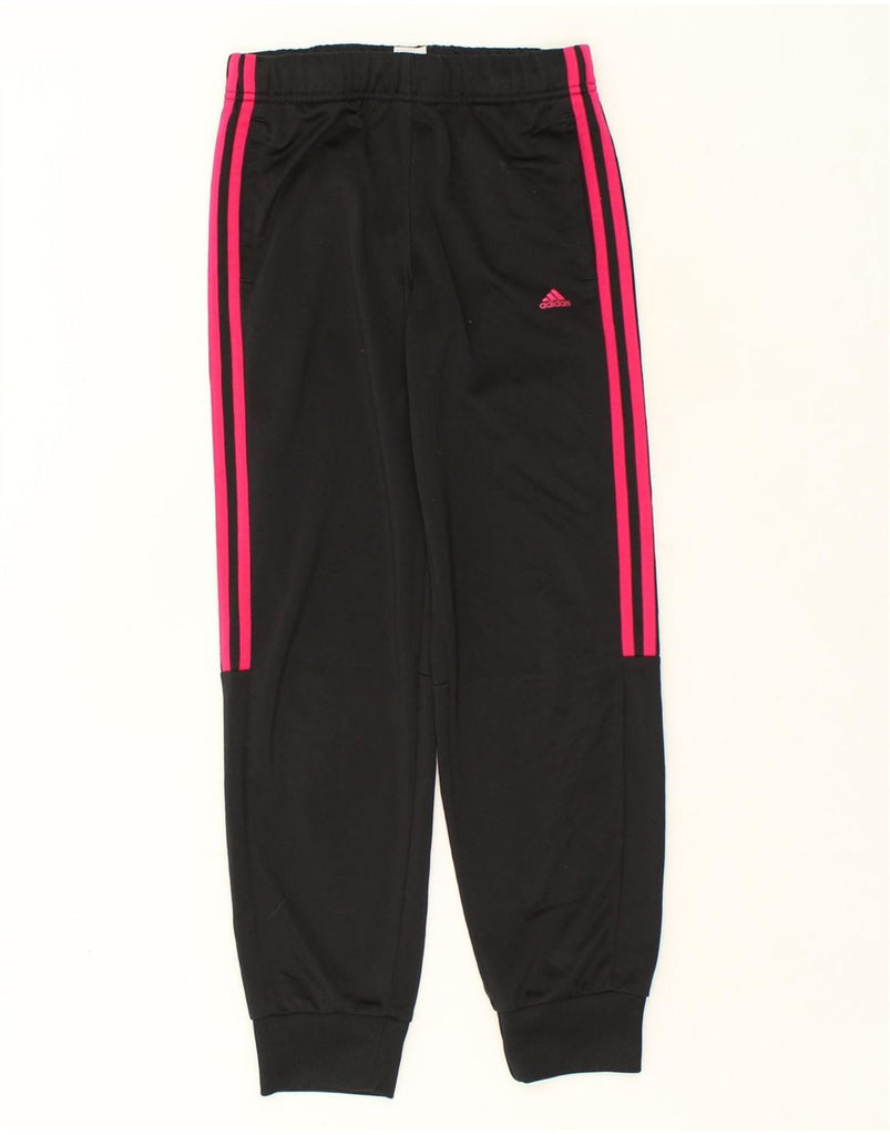 ADIDAS Girls Tracksuit Trousers Joggers 11-12 Years Black Polyester | Vintage Adidas | Thrift | Second-Hand Adidas | Used Clothing | Messina Hembry 