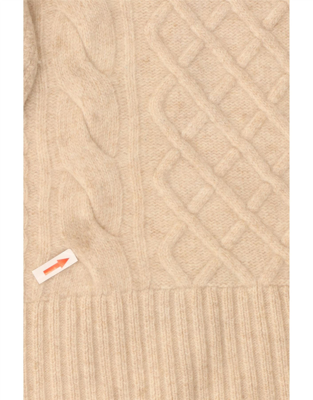 Barbour Womens Crew Neck Jumper Sweater UK 10 Small Beige Wool