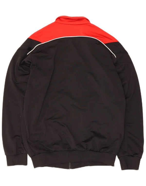 Adidas Boys Tracksuit Top Jacket 15-16 Years Black Colourblock Polyester