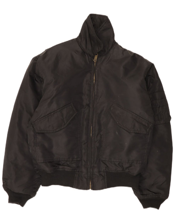 Brandit Mens Bomber Jacket UK 40 Large Black Nylon