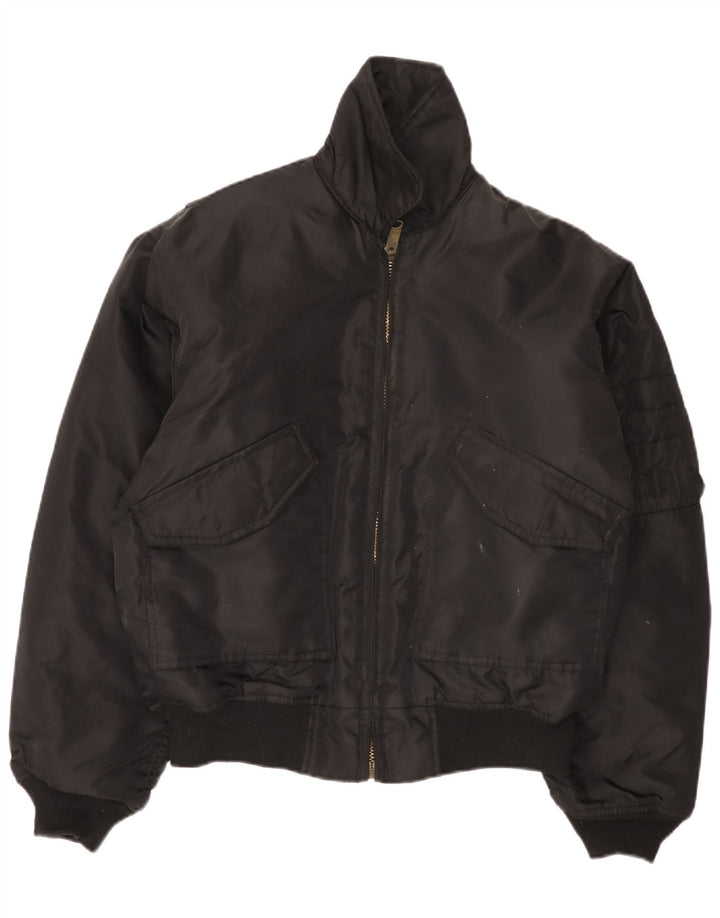 Brandit Mens Bomber Jacket UK 40 Large Black Nylon