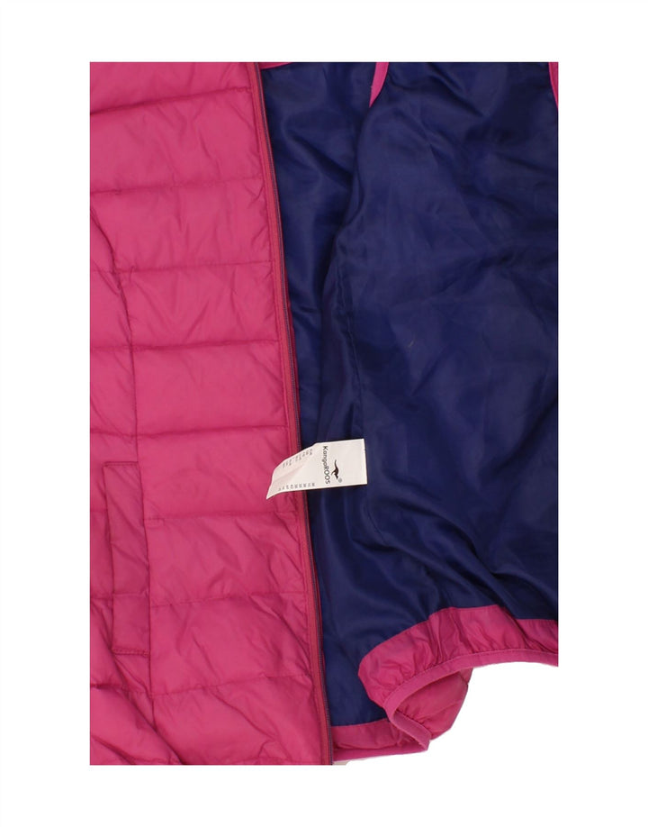 KANGAROOS Womens Graphic Padded Gilet IT 44 Medium Pink Polyester Vintage Kangaroos and Second-Hand Kangaroos from Messina Hembry 