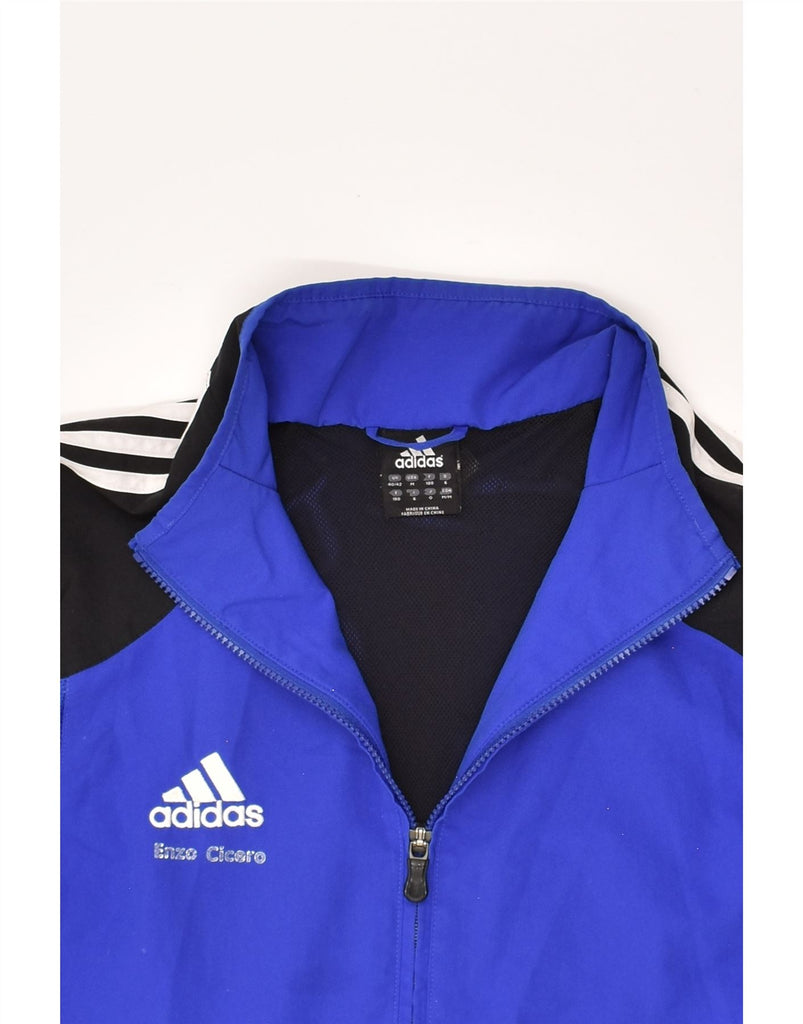 ADIDAS Mens Graphic Tracksuit Top Jacket UK 40/42 Medium Blue Colourblock Vintage Adidas and Second-Hand Adidas from Messina Hembry 