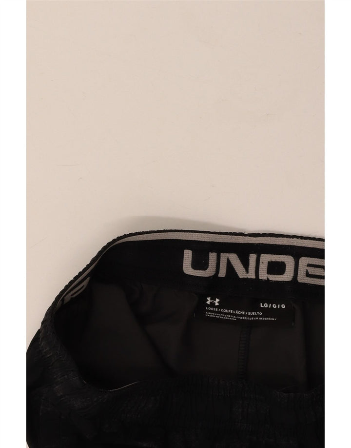UNDER ARMOUR Mens Sport Shorts Large  Black Geometric