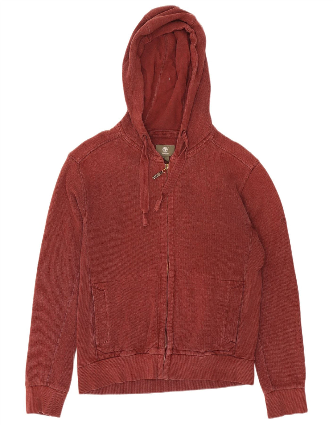 Timberland Mens Regular Fit Zip Hoodie Sweater Medium Burgundy