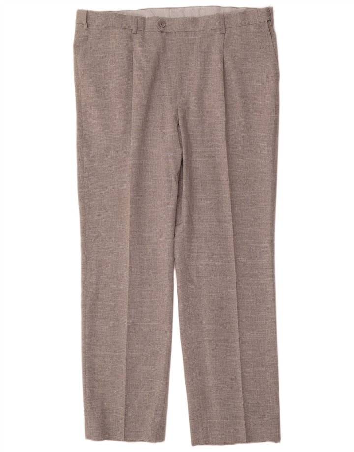 Marks & Spencer Mens Straight Suit Trousers W42 L33 Grey Polyester
