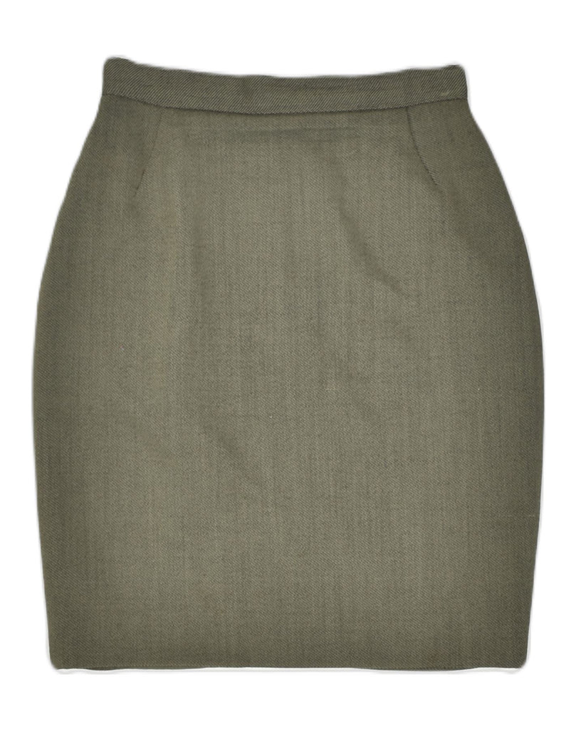 VINTAGE Womens Pencil Skirt W26 Small Khaki Wool | Vintage | Thrift | Second-Hand | Used Clothing | Messina Hembry 