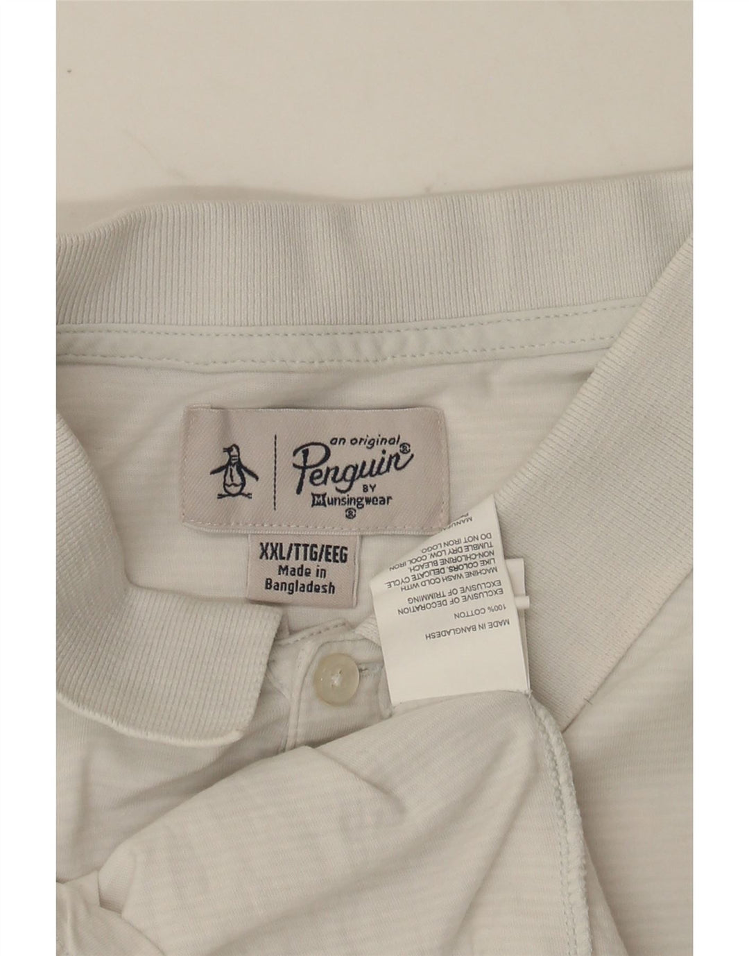 PENGUIN Mens Slim Fit Polo Shirt 2XL White Cotton Vintage Penguin and Second-Hand Penguin from Messina Hembry 