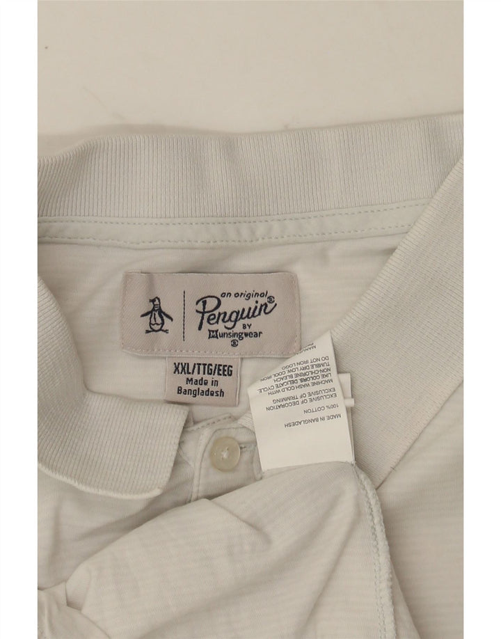 PENGUIN Mens Slim Fit Polo Shirt 2XL White Cotton Vintage Penguin and Second-Hand Penguin from Messina Hembry 