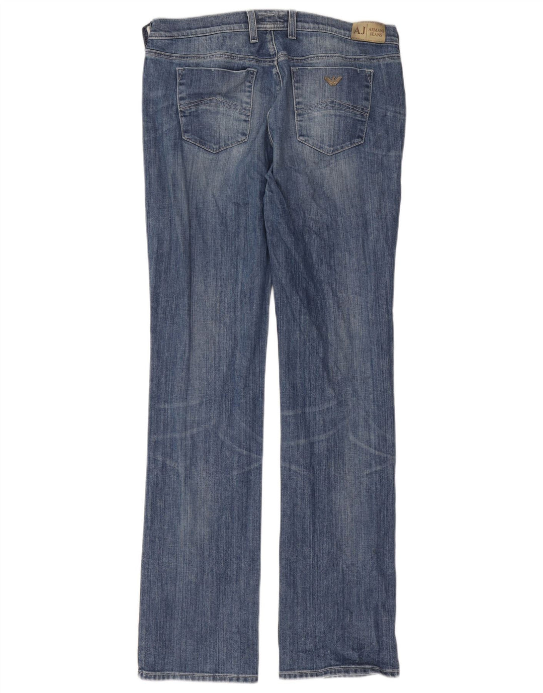 Armani Mens Straight Jeans W33 L35 Blue Cotton