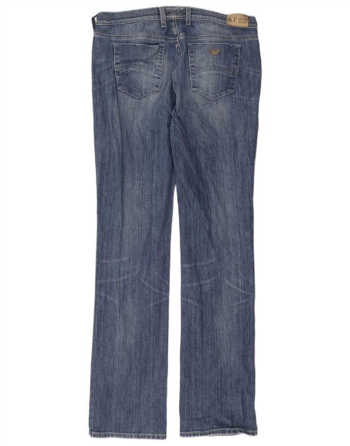Armani Mens Straight Jeans W33 L35 Blue Cotton