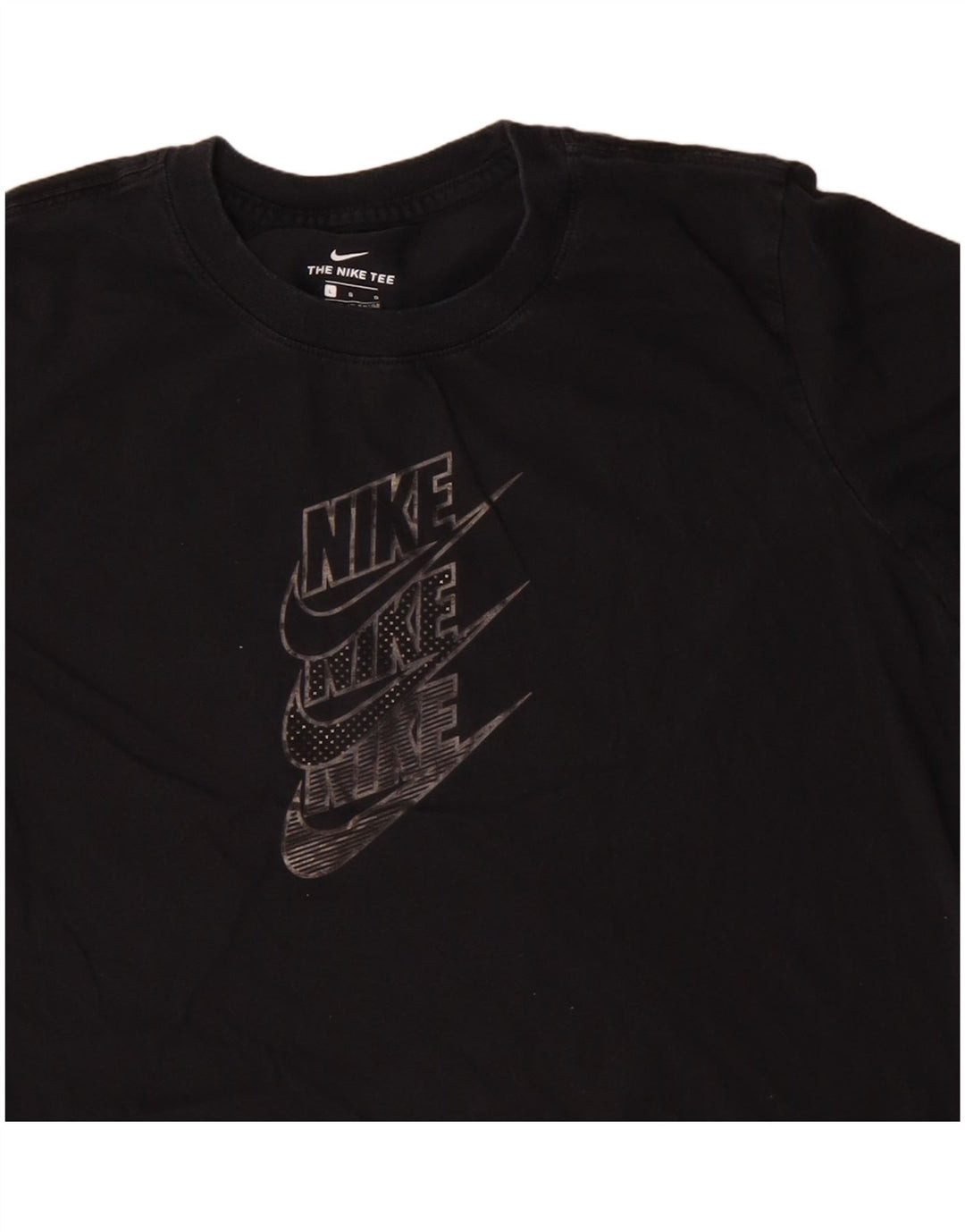 NIKE Womens Graphic T-Shirt Top UK 14 Large Black Cotton