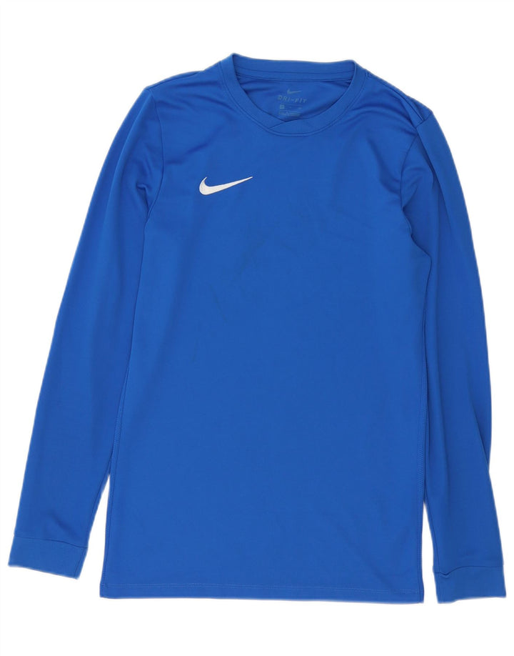 Nike Mens Dri Fit Top Long Sleeve Small Blue Polyester