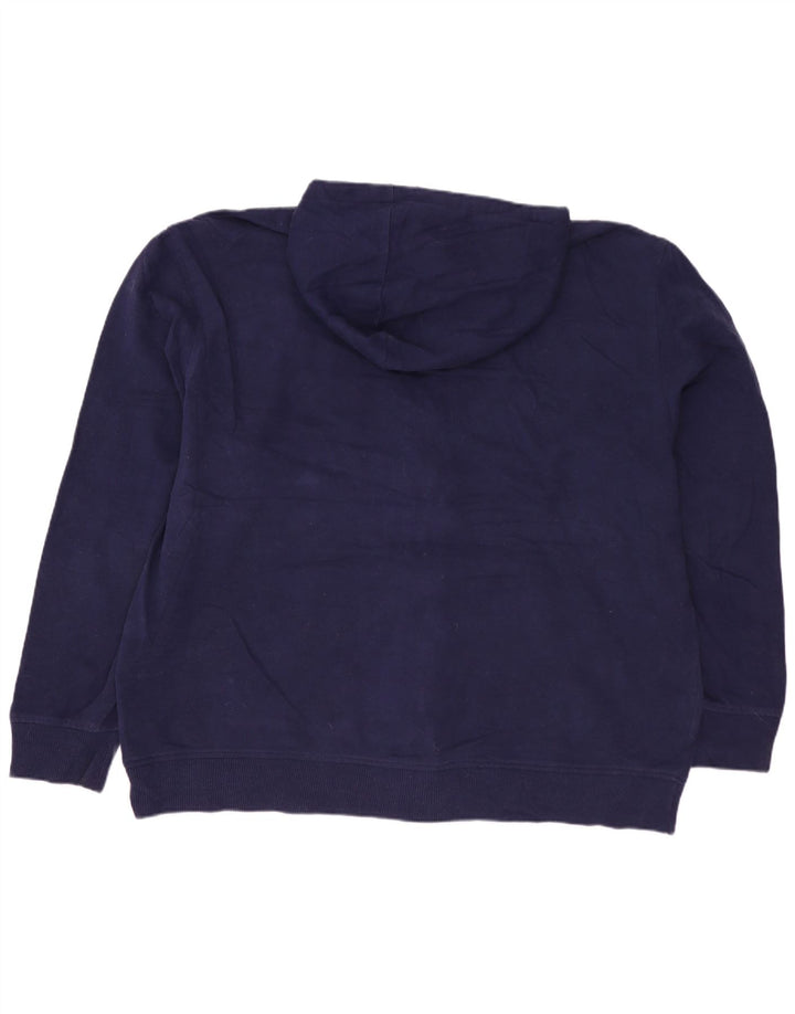 IZOD Mens Zip Hoodie Sweater Large Navy Blue Cotton
