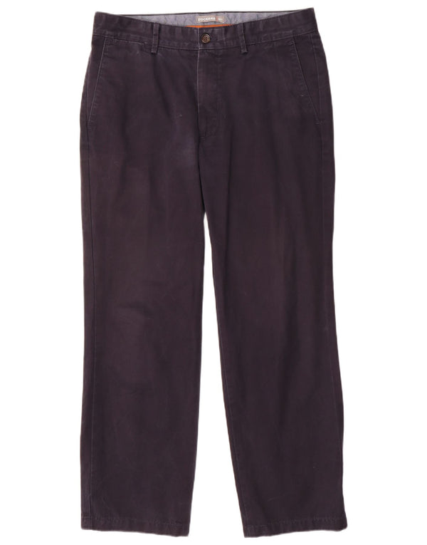 Dockers Mens Straight Chino Trousers W34 L28 Navy Blue Cotton