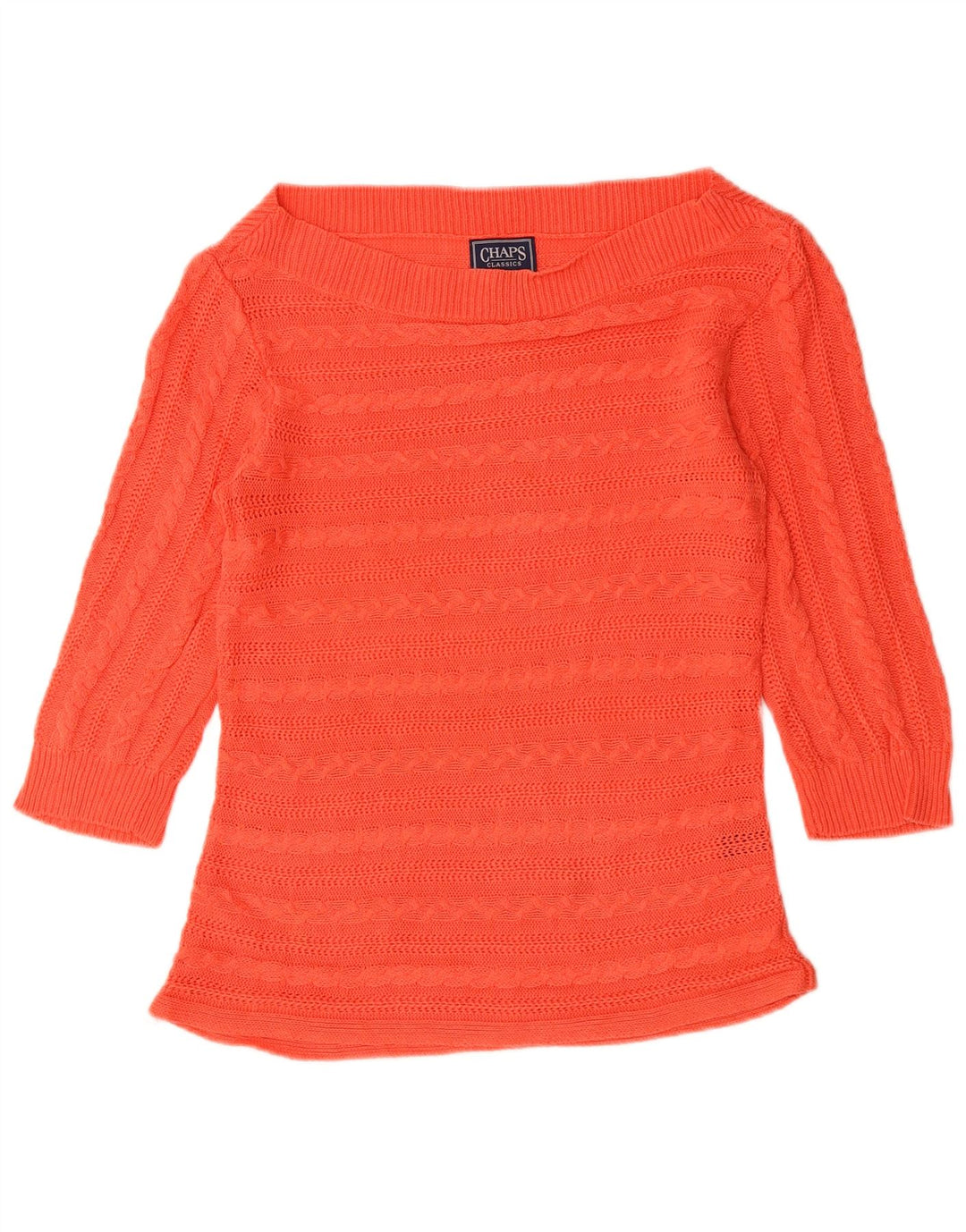 CHAPS Womens Classics Boat Neck Jumper Sweater UK 12 Medium Orange