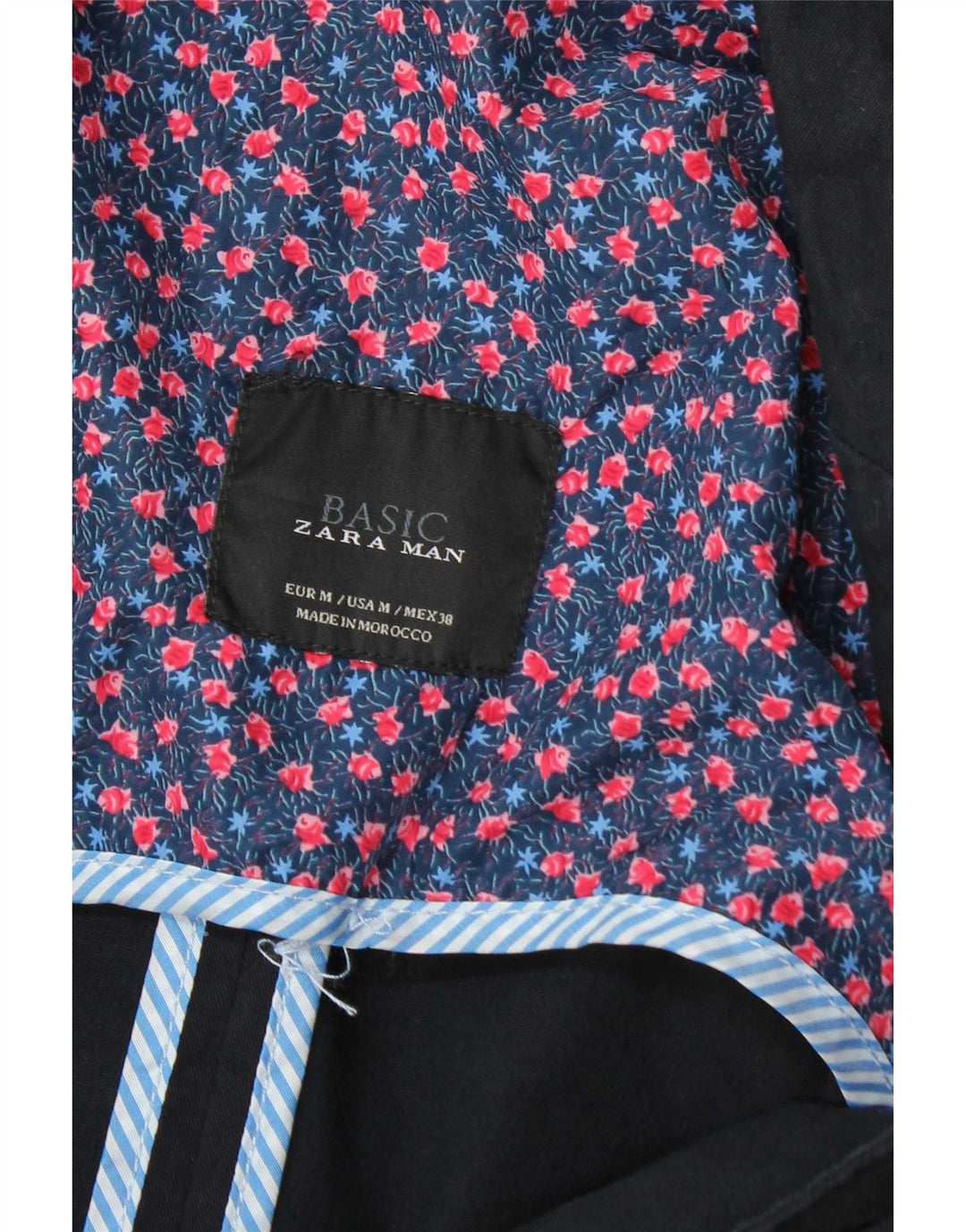 Zara Mens 2 Button Blazer Jacket UK 38 Medium Navy Blue