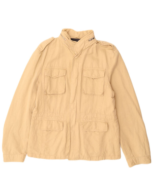 Marlboro Classics Mens Military Jacket EU 54 2XL Beige Cotton