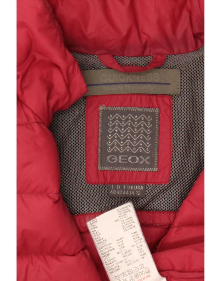 Geox Womens Padded Jacket UK 14 Large Red Polyamide