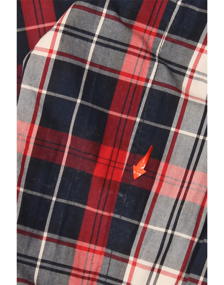 TOMMY HILFIGER Mens Reversible Jacket UK 38 Medium Navy Blue Check Nylon