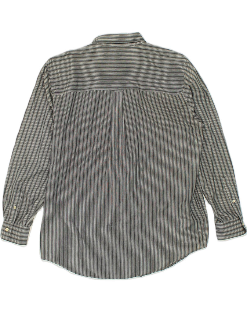 CHAPS Mens Shirt Large Grey Striped Cotton | Vintage Chaps | Thrift | Second-Hand Chaps | Used Clothing | Messina Hembry 